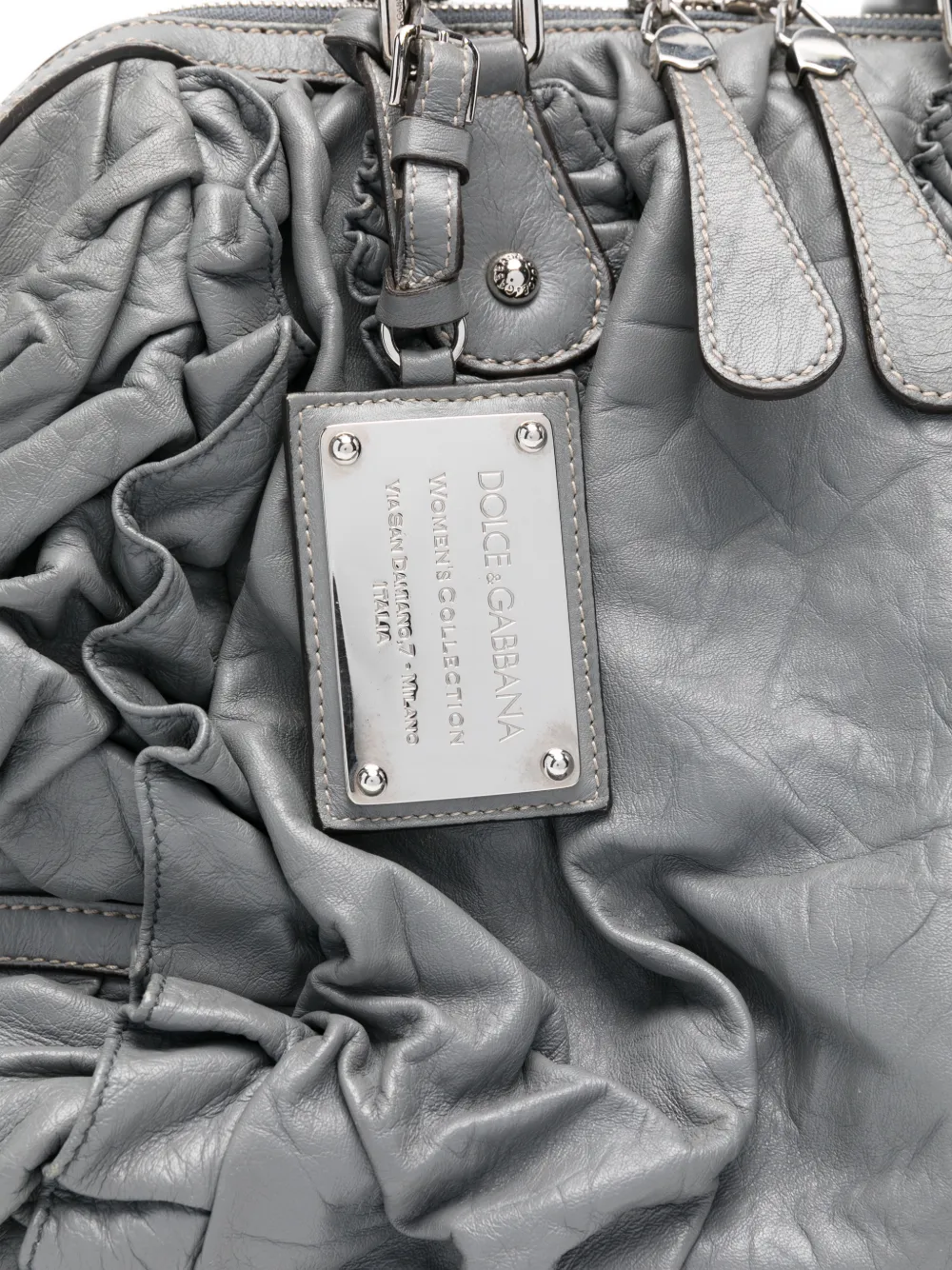 Pre-owned Dolce & Gabbana 2010s Miss Rouche Tote Bag In Gray