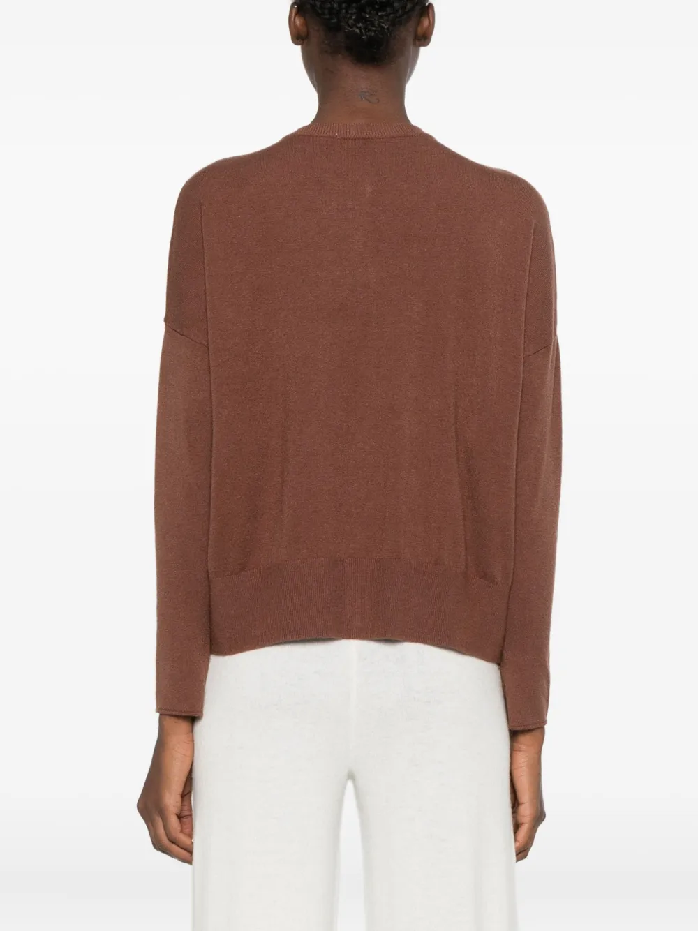 Dixie Scarf-detail Knitwear In Brown