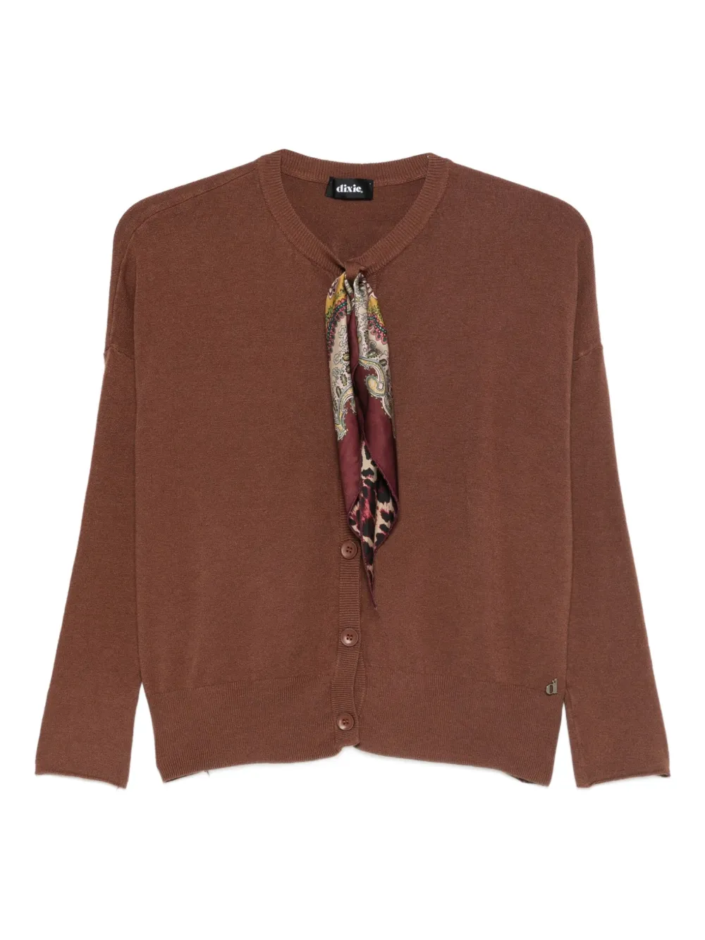 Dixie Scarf-detail Knitwear In Brown