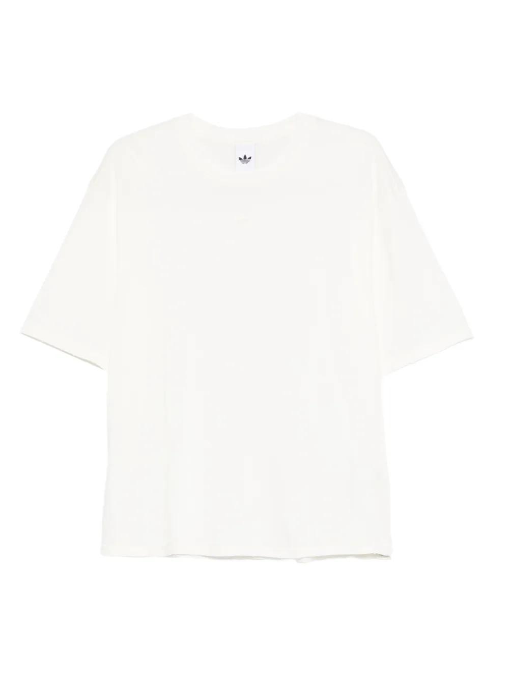 adidas distressed-trim logo T-shirt - Bianco