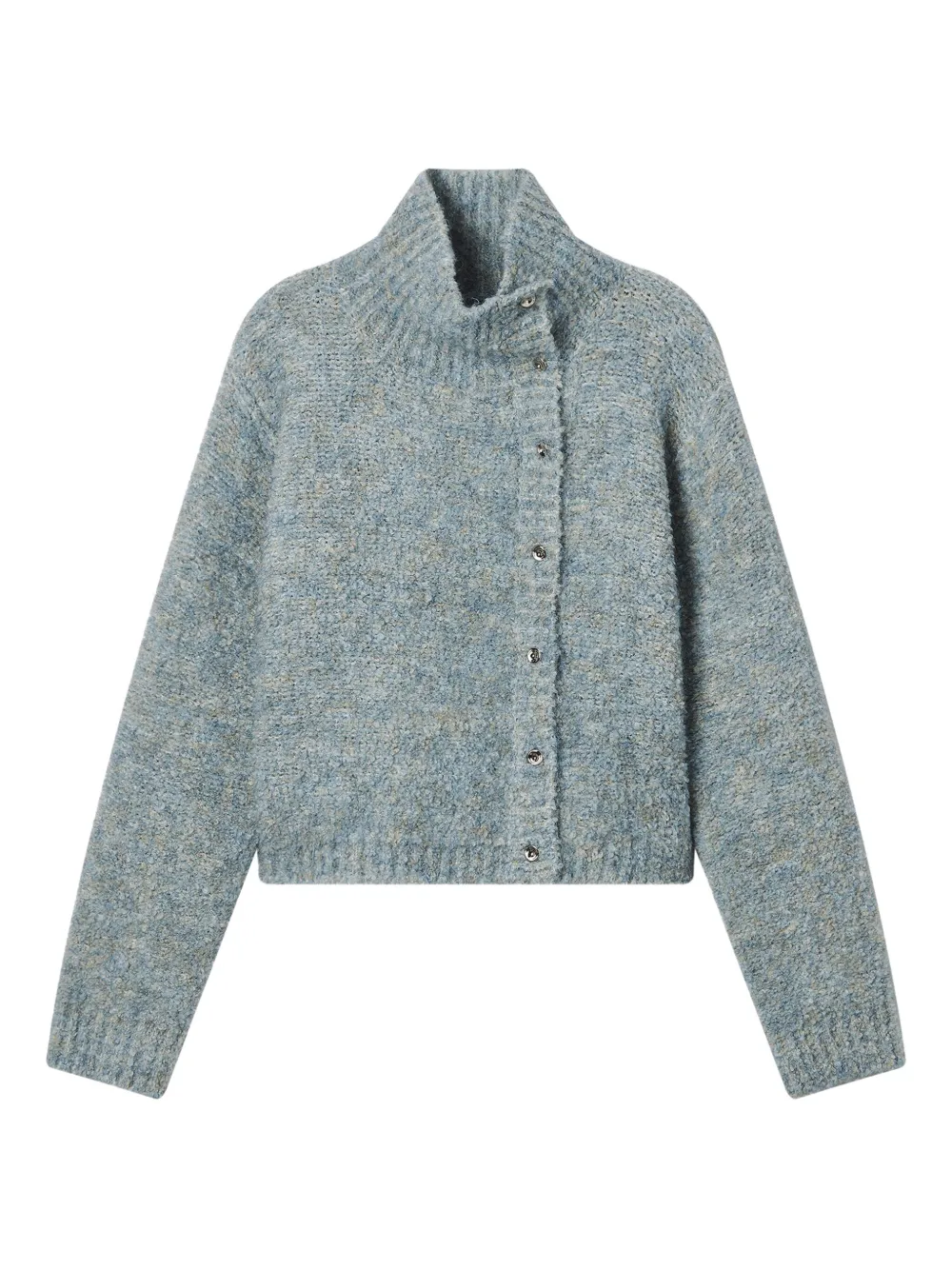 B+ab Button High-neck Cardigan In Gray