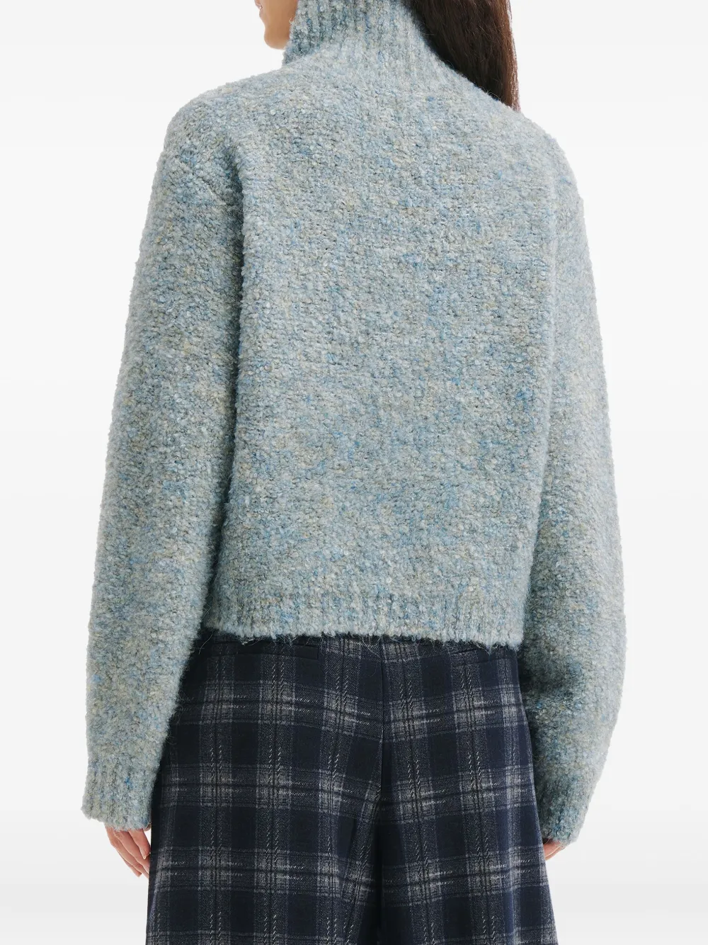 B+ab Button High-neck Cardigan In Gray
