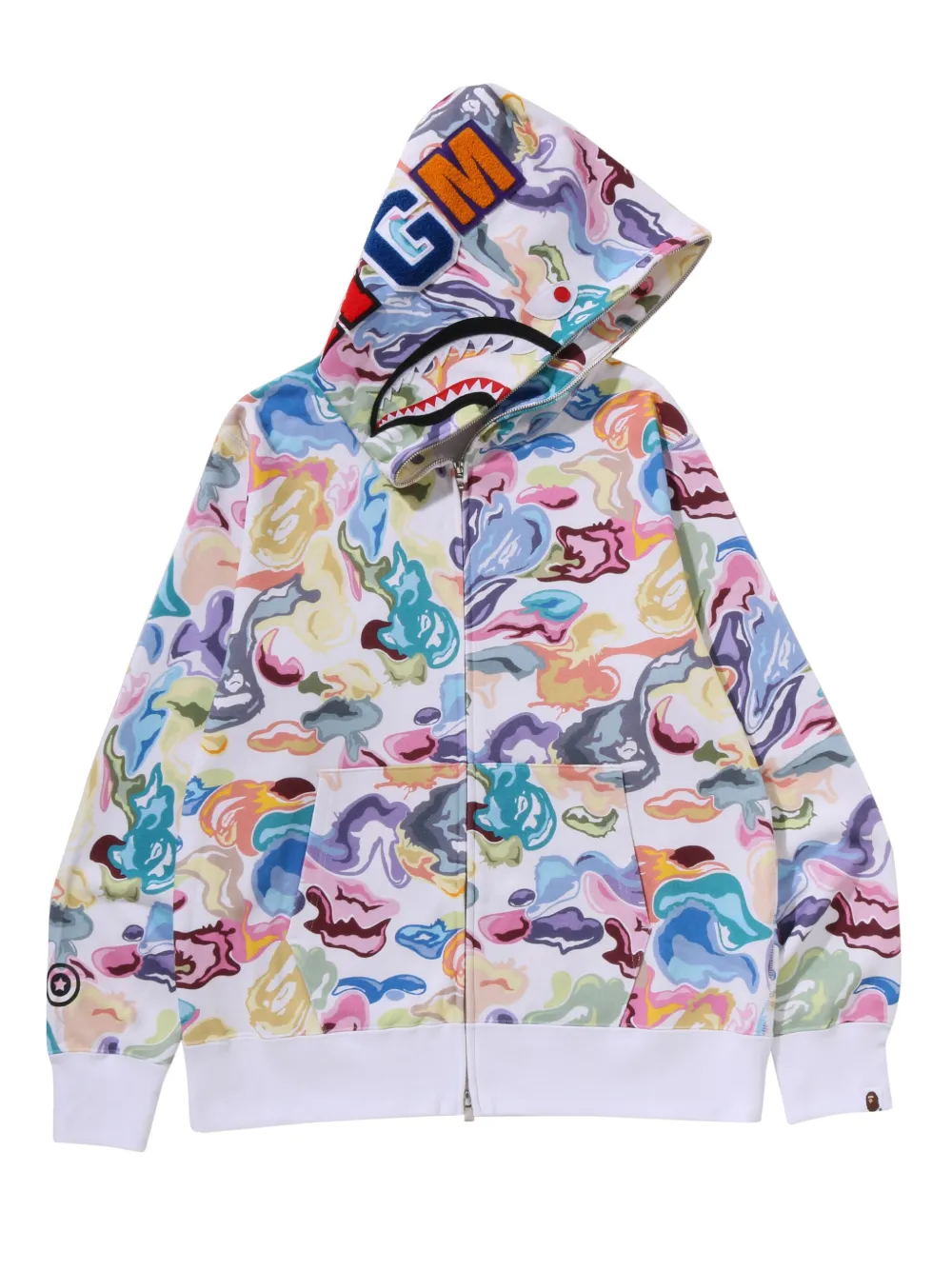 A BATHING APE® hoodie con capucha y cierre | blanco | Image 1