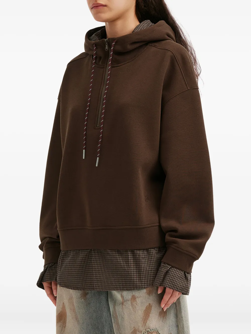 Tout A Coup Zip Hoodie In Brown