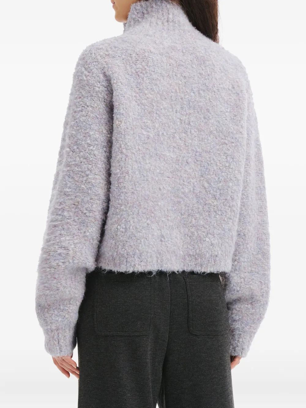 B+ab Button High-neck Cardigan In Gray