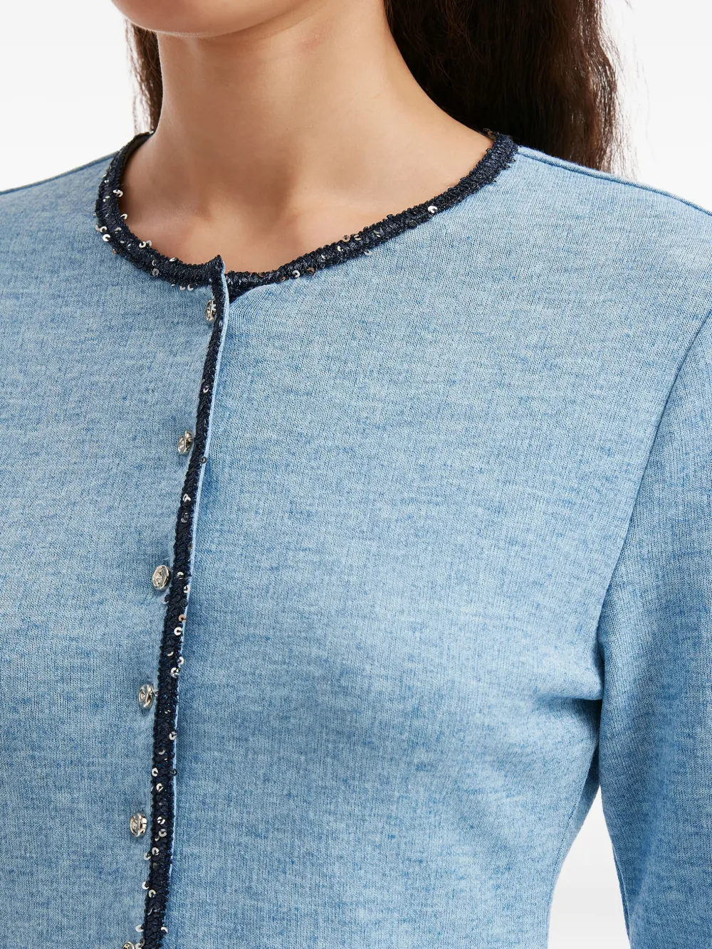 b+ab Vest verfraaid met knopen Blauw