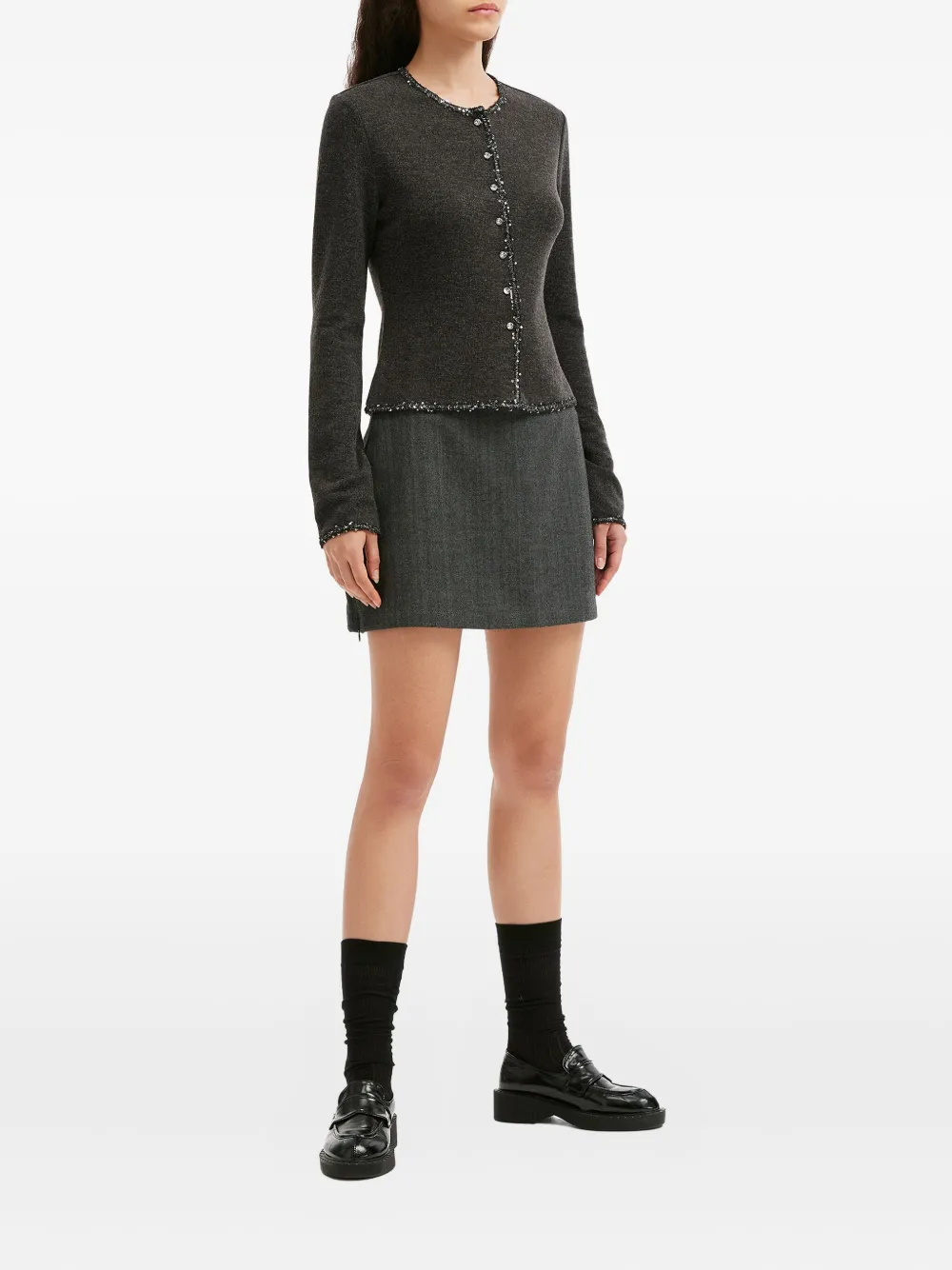 b+ab Vest verfraaid met knopen Grijs