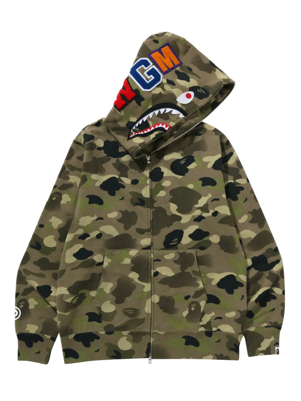 A BATHING APE Hoodie met camouflageprint Groen