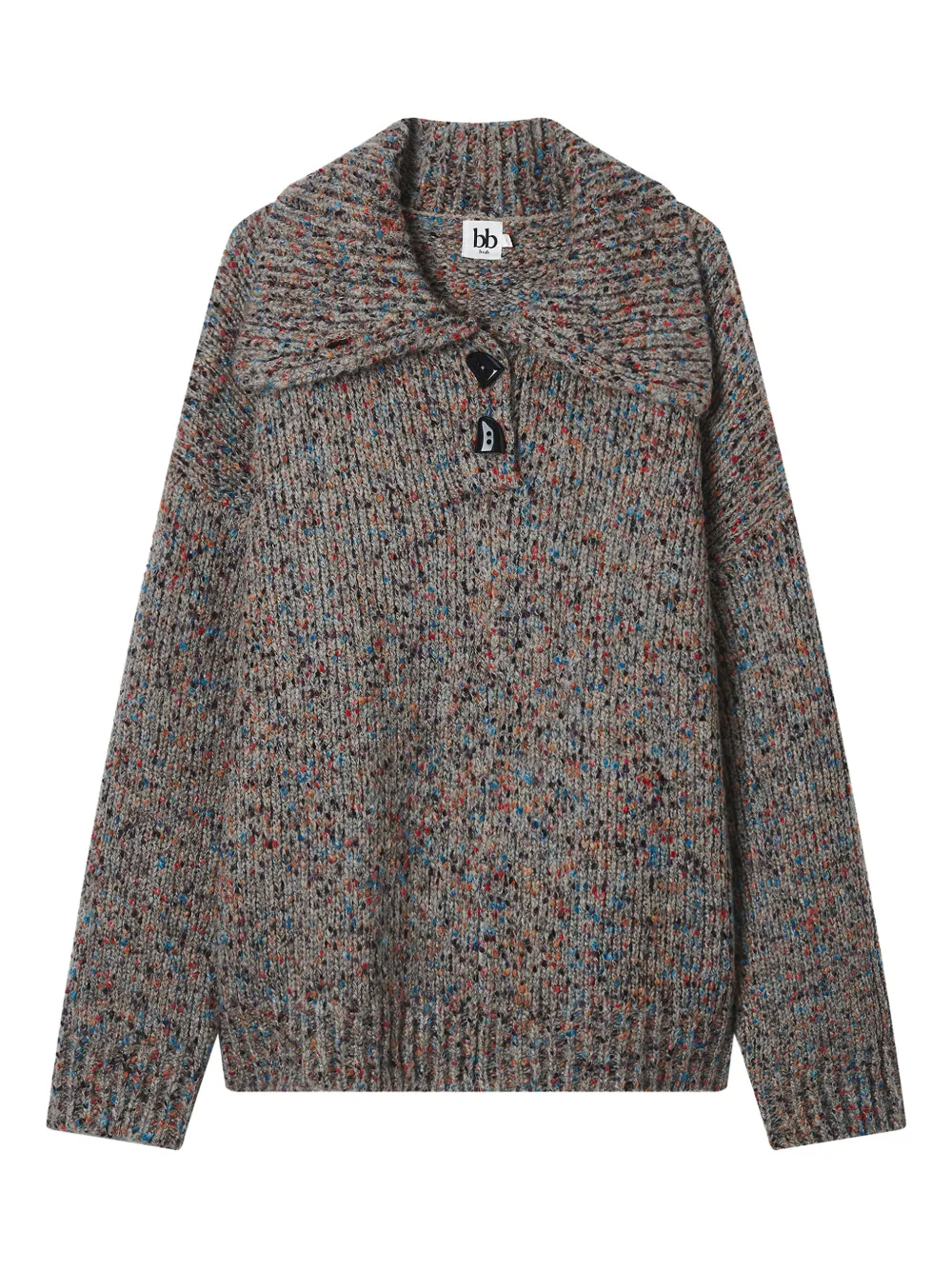 b+ab suéter con botones y cuello de tortuga | marrón | Image 1