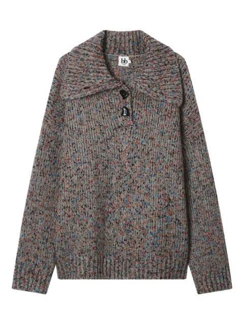 b+ab suéter con botones y cuello de tortuga