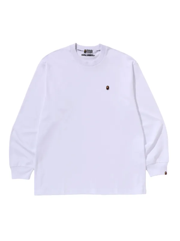 A BATHING APE ロンT A BATHING APE® long-sleeve logo-patch T-shirt | White | FARFETCH ZA