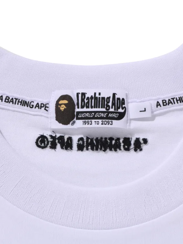 A BATHING APE® long-sleeve logo-patch T-shirt | White | FARFETCH ZA
