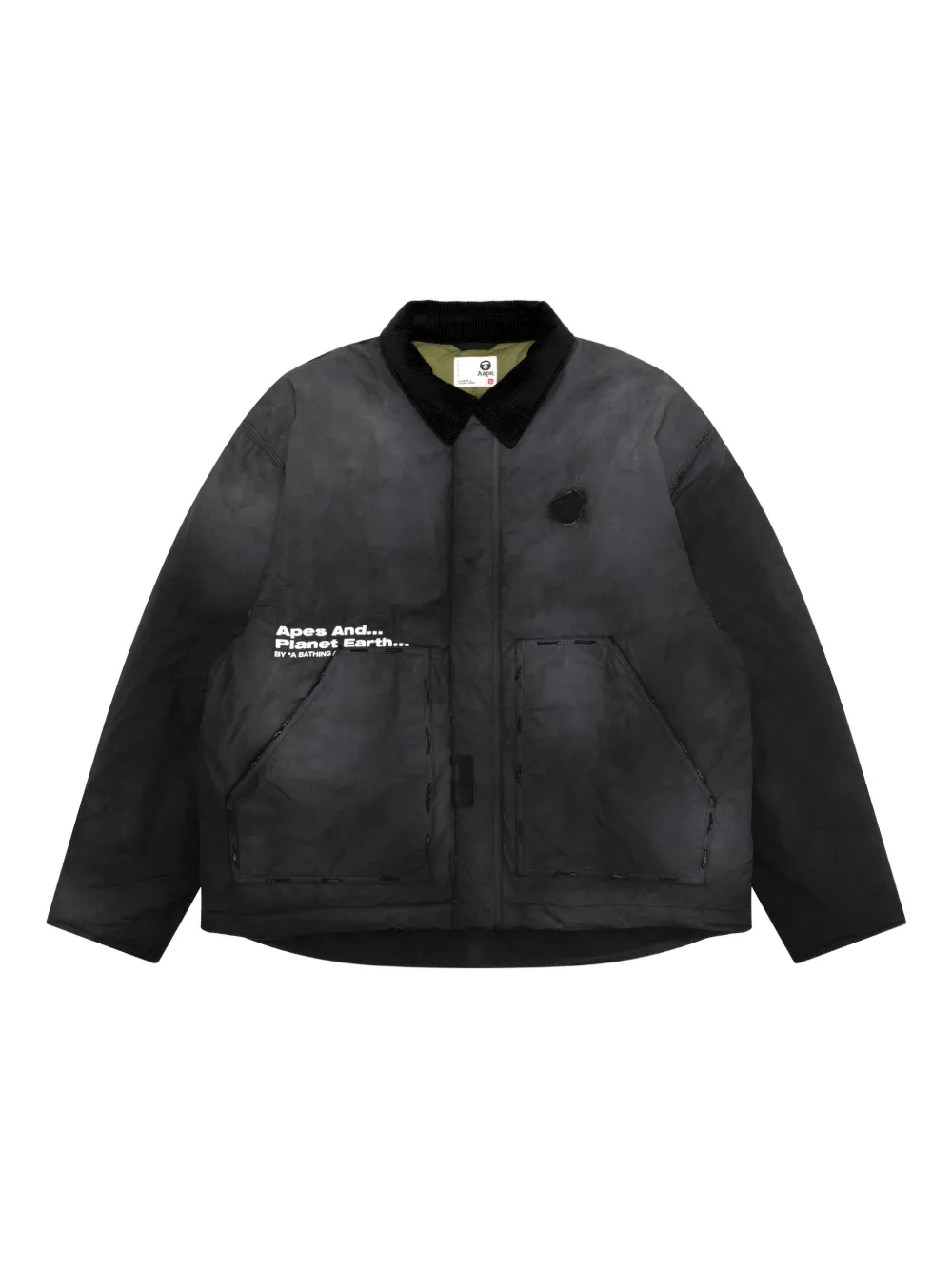 AAPE BY *A BATHING APE® corduroy-collar jacket | Black | Image 1