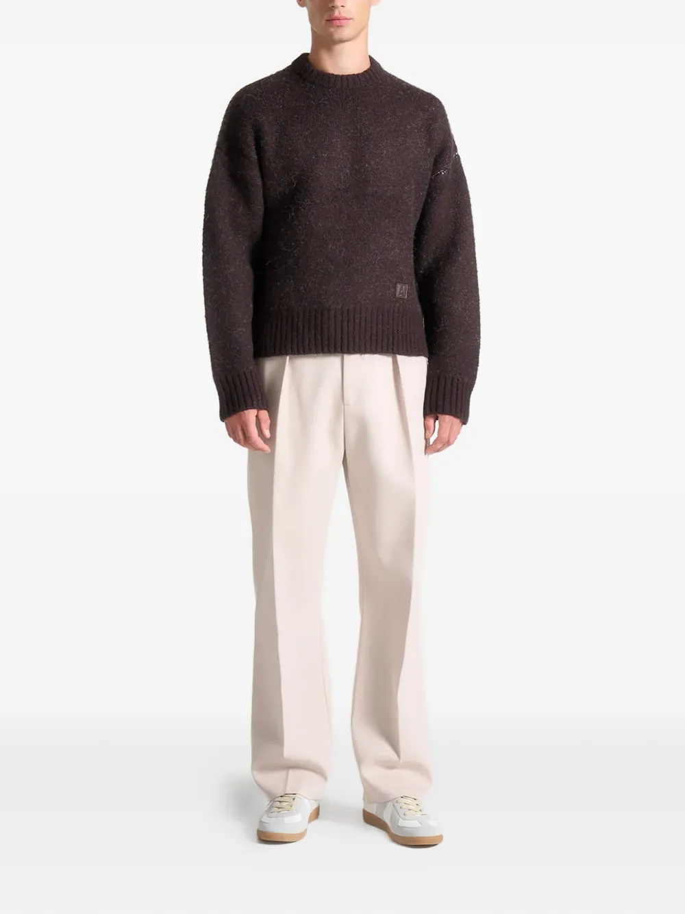 Manière De Voir Kamil eiffel-patch sweater - Bruin