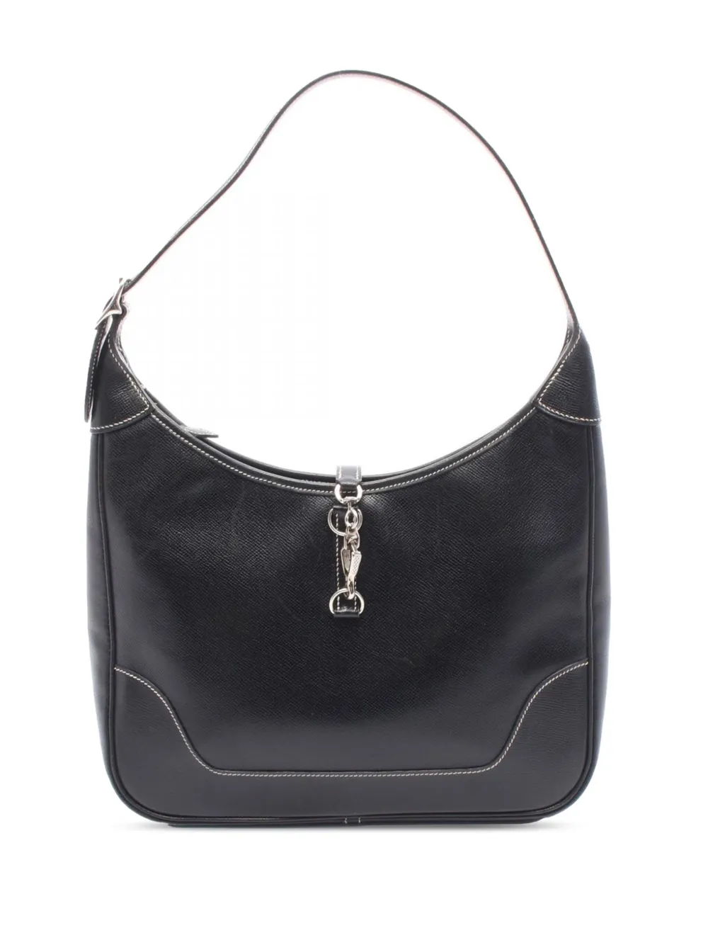 Pre-owned Hermes 2001 Courchevel Trim 31 Shoulder Bag In Black