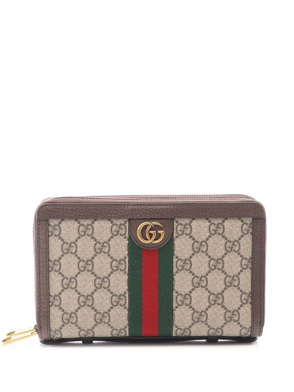 Gucci Pre-Owned 2016-2025 GG Supreme Ophidia Card Case Wallet long wallets | Brown | Image 1