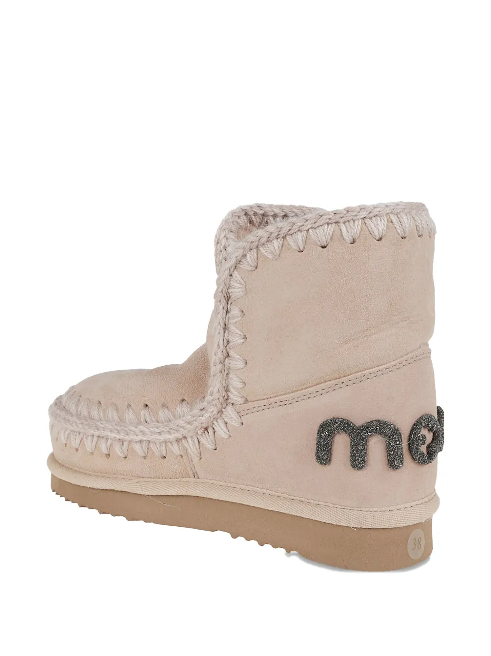 Mou Sheepskin Stitching Boot Beige