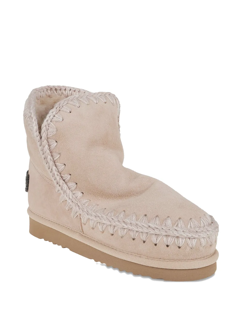 Mou Sheepskin Stitching Boot Beige