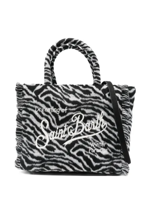 MC2 Saint Barth zebra print fringed tote bag
