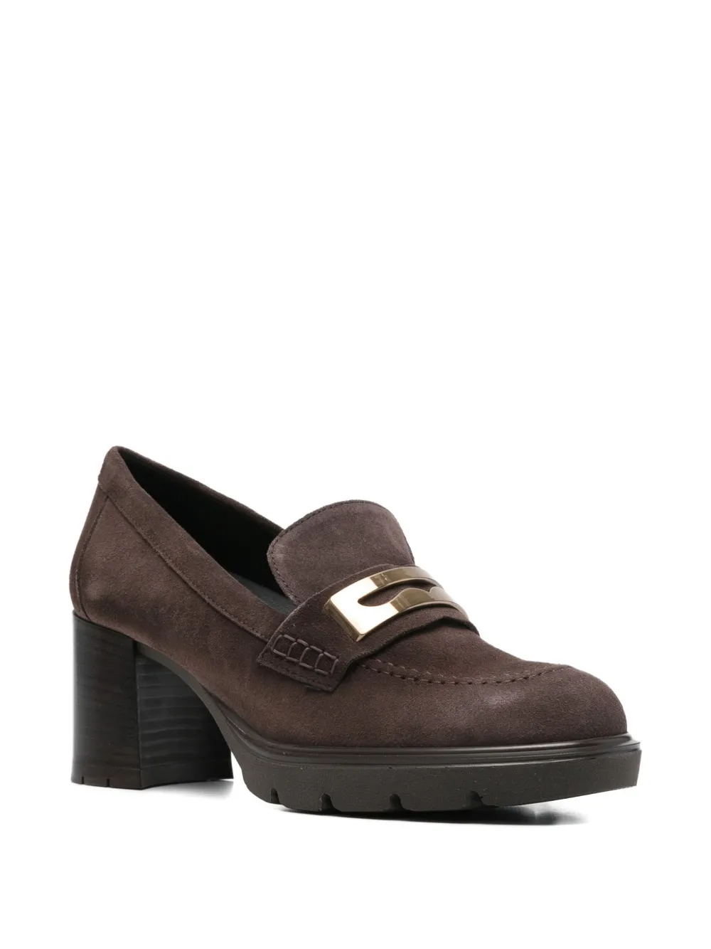 MELLUSO 50mm metal-detail heeled loafers - Bruin