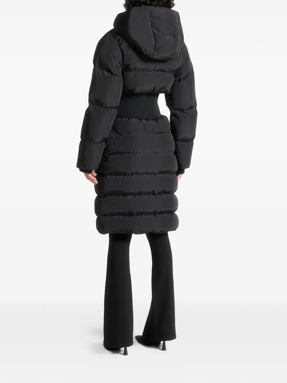 Manière De Voir Mira Corset-detail Coat In Black