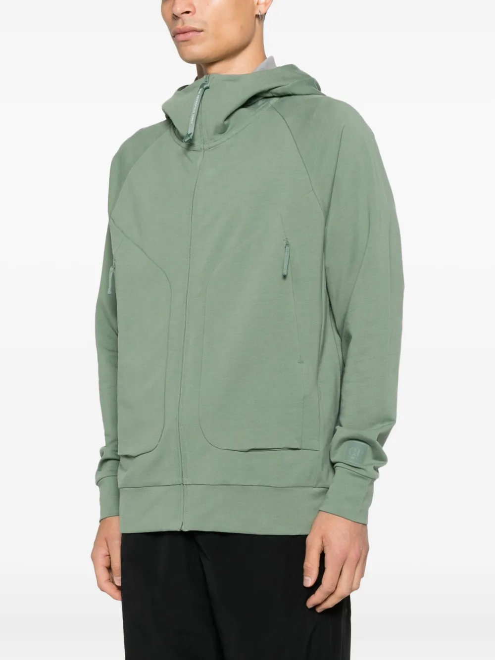 C.P. Company Sweater met rits en capuchon Groen