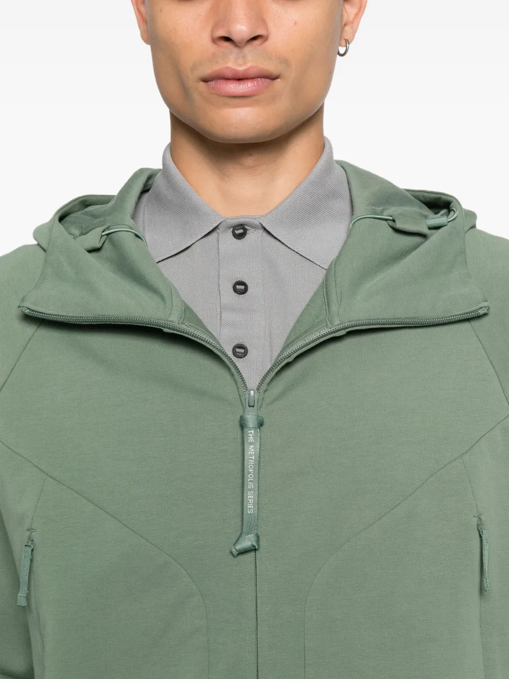 C.P. Company Sweater met rits en capuchon Groen