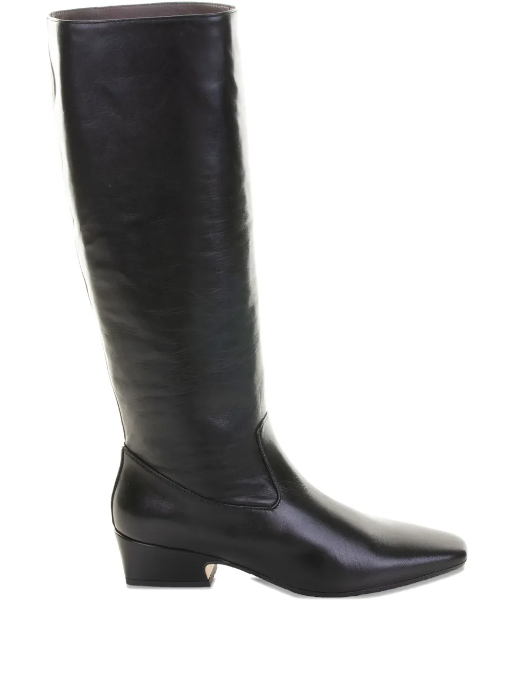 Lorena Paggi Square Toe Boots In Black