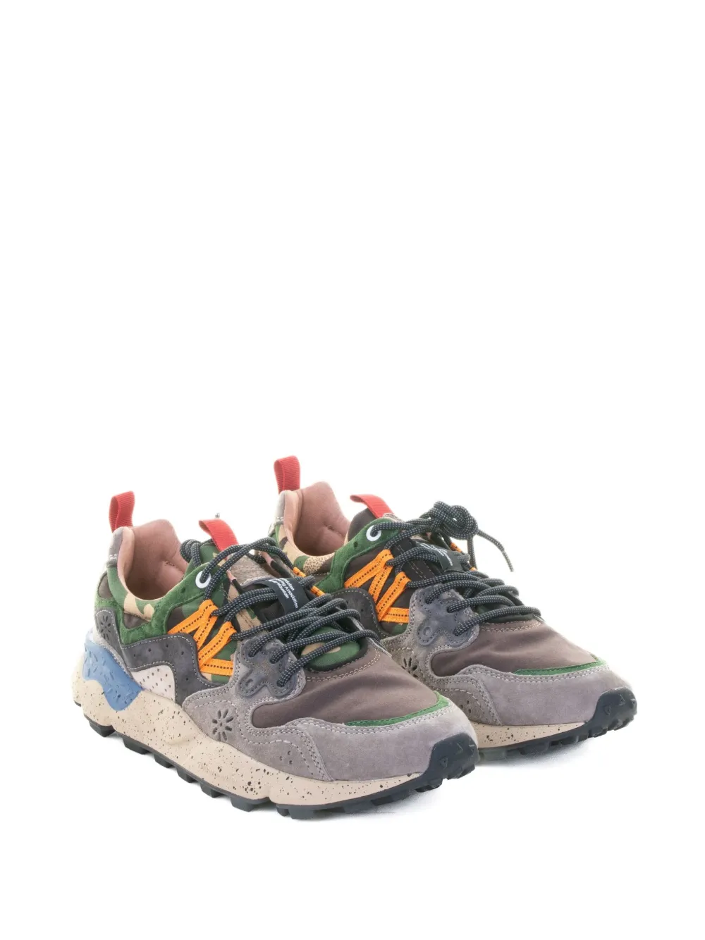 FLOWER MOUNTAIN Yamano 3 sneakers met camouflageprint en vlakken Grijs