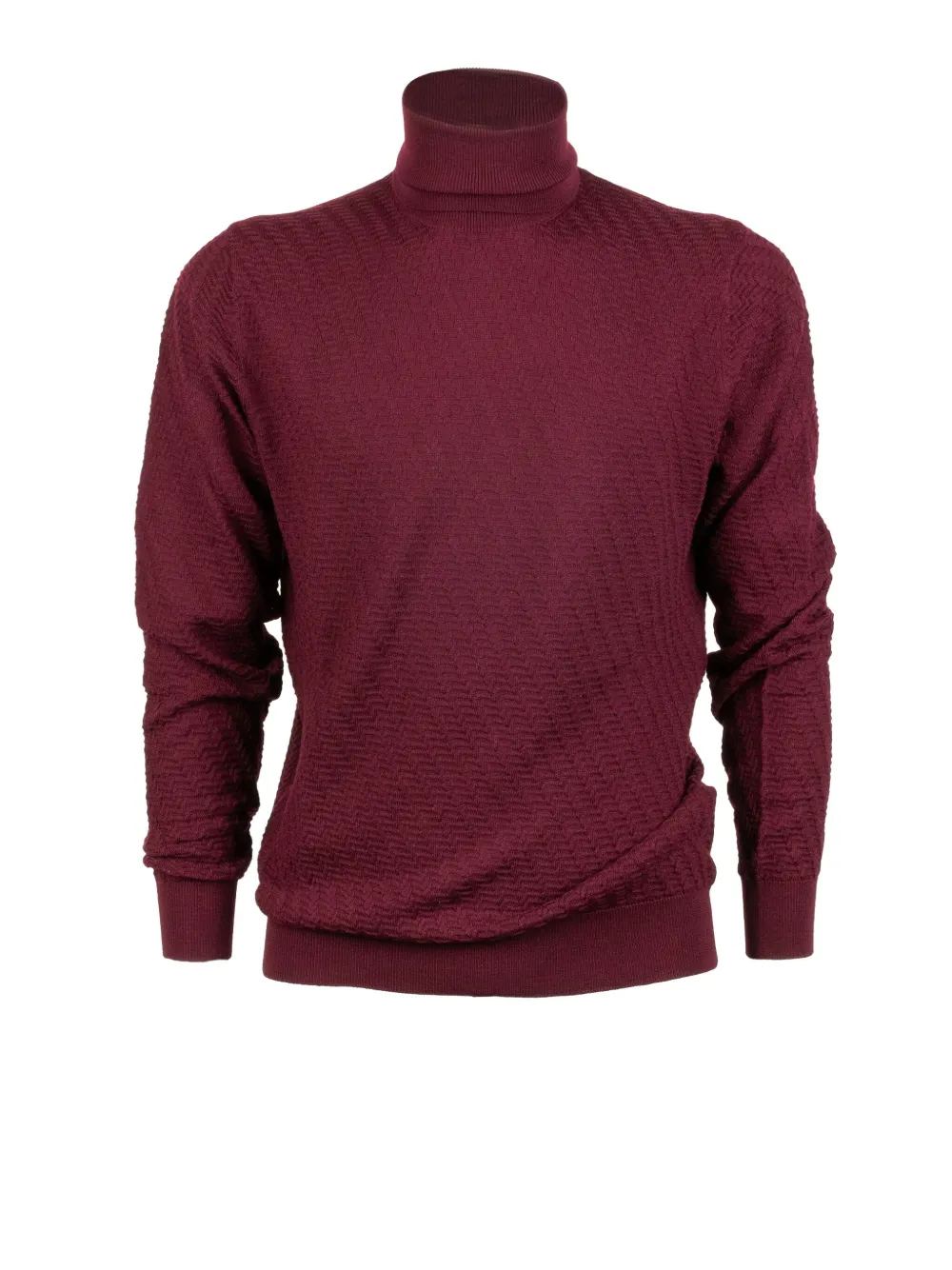 Paolo Pecora Textured Roll-neck Sweater In Burgundy