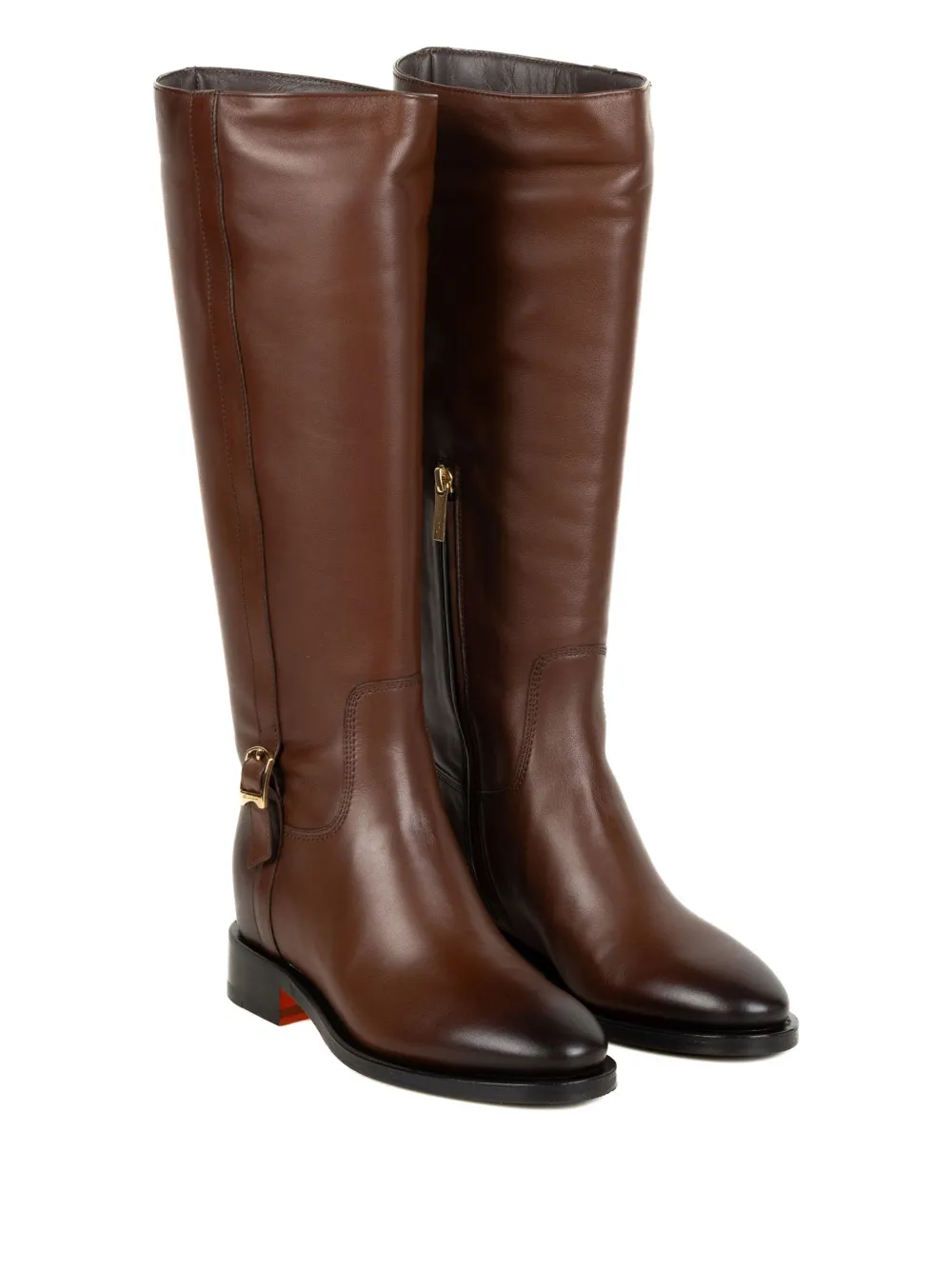 Santoni Leren laarzen Bruin