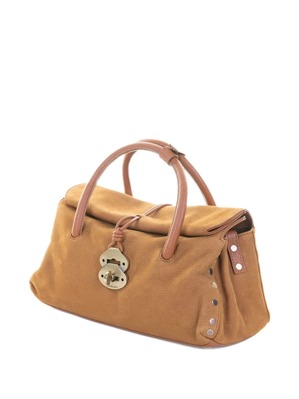 Zanellato Jones Suede Tote Bag In Brown