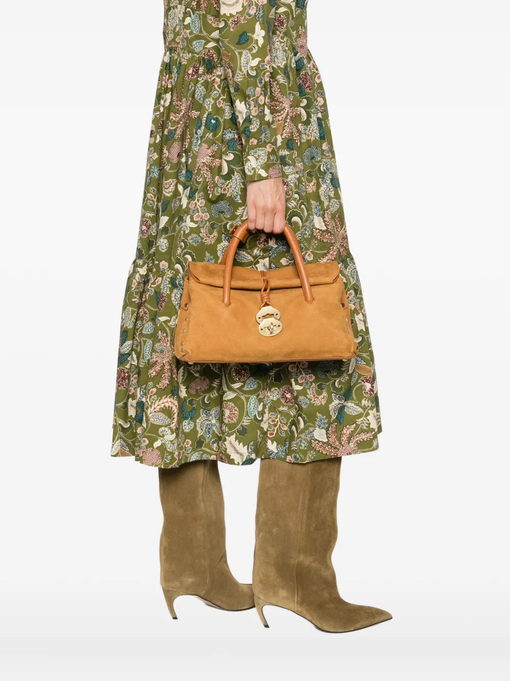 Zanellato Jones suède shopper Bruin