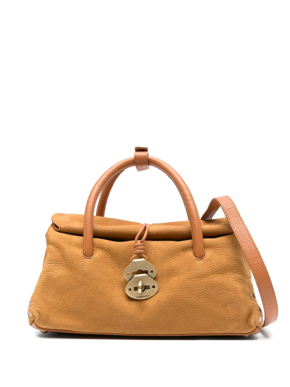 Zanellato Jones suede tote bag - Marrone