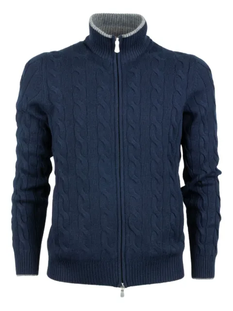 Barba cable-knit zip cardigan