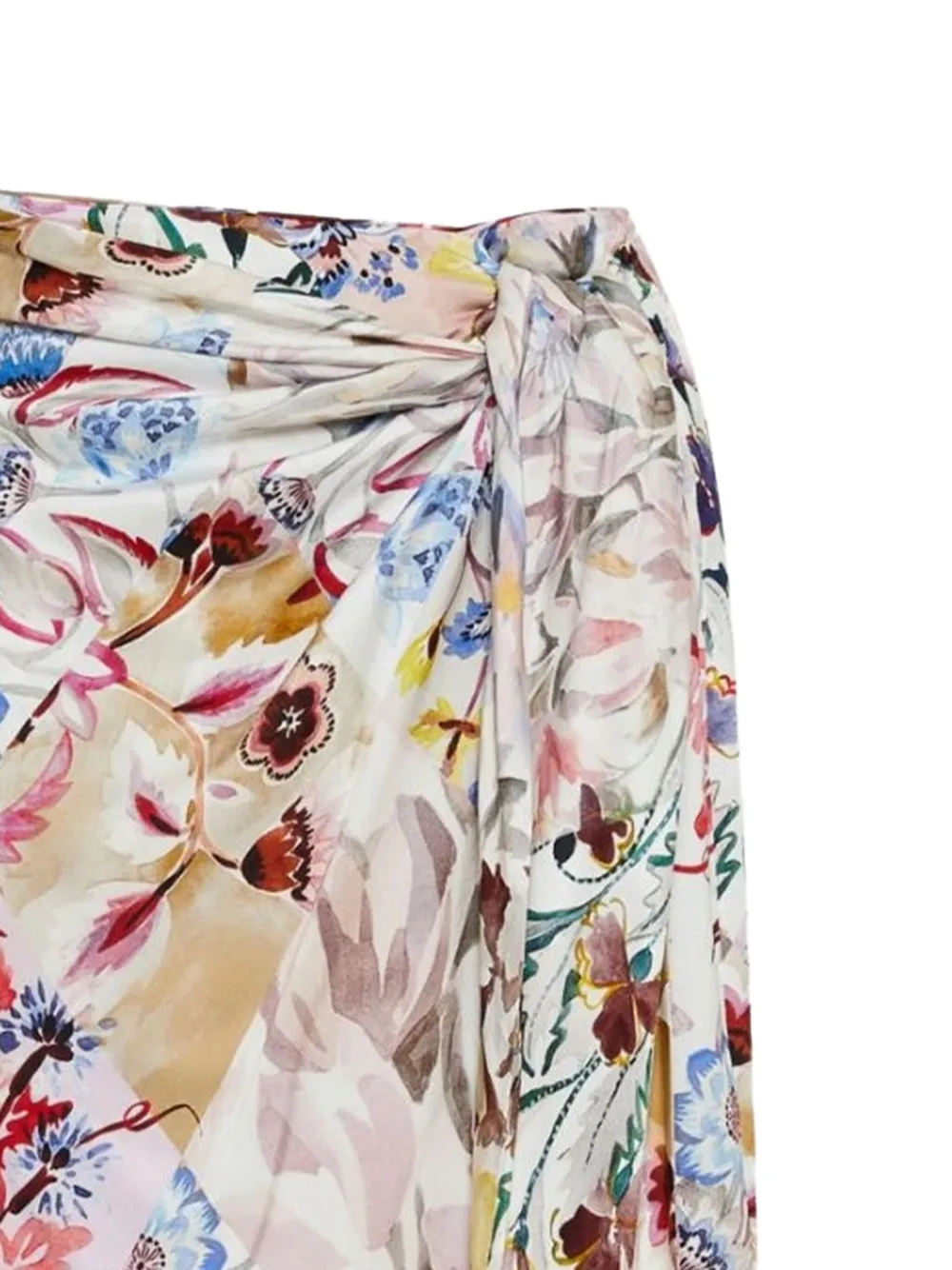 Marella Girone knotted floral midi skirt - Beige