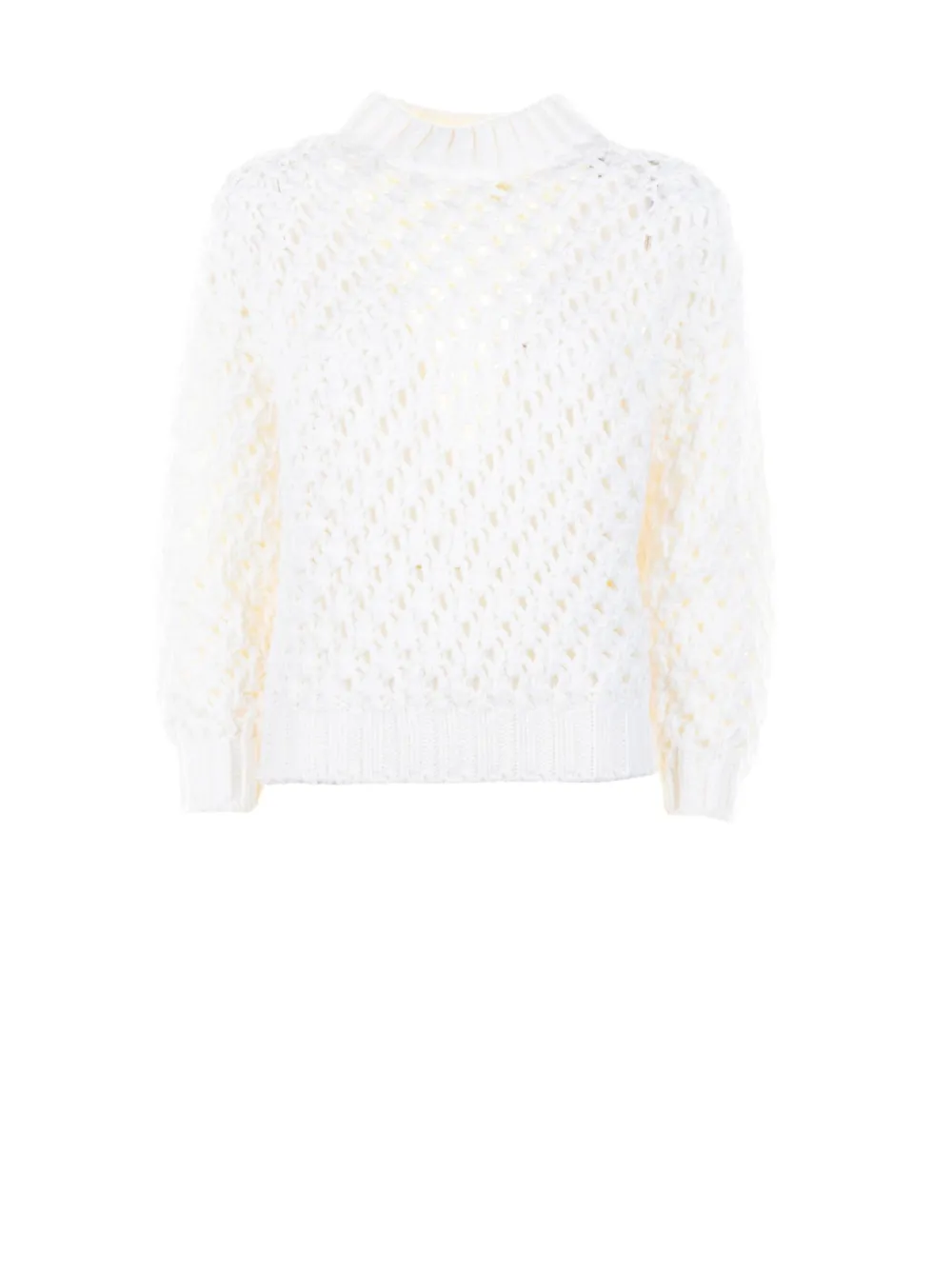 Eleventy Open-knit Crew-neck Sweater In Neutral
