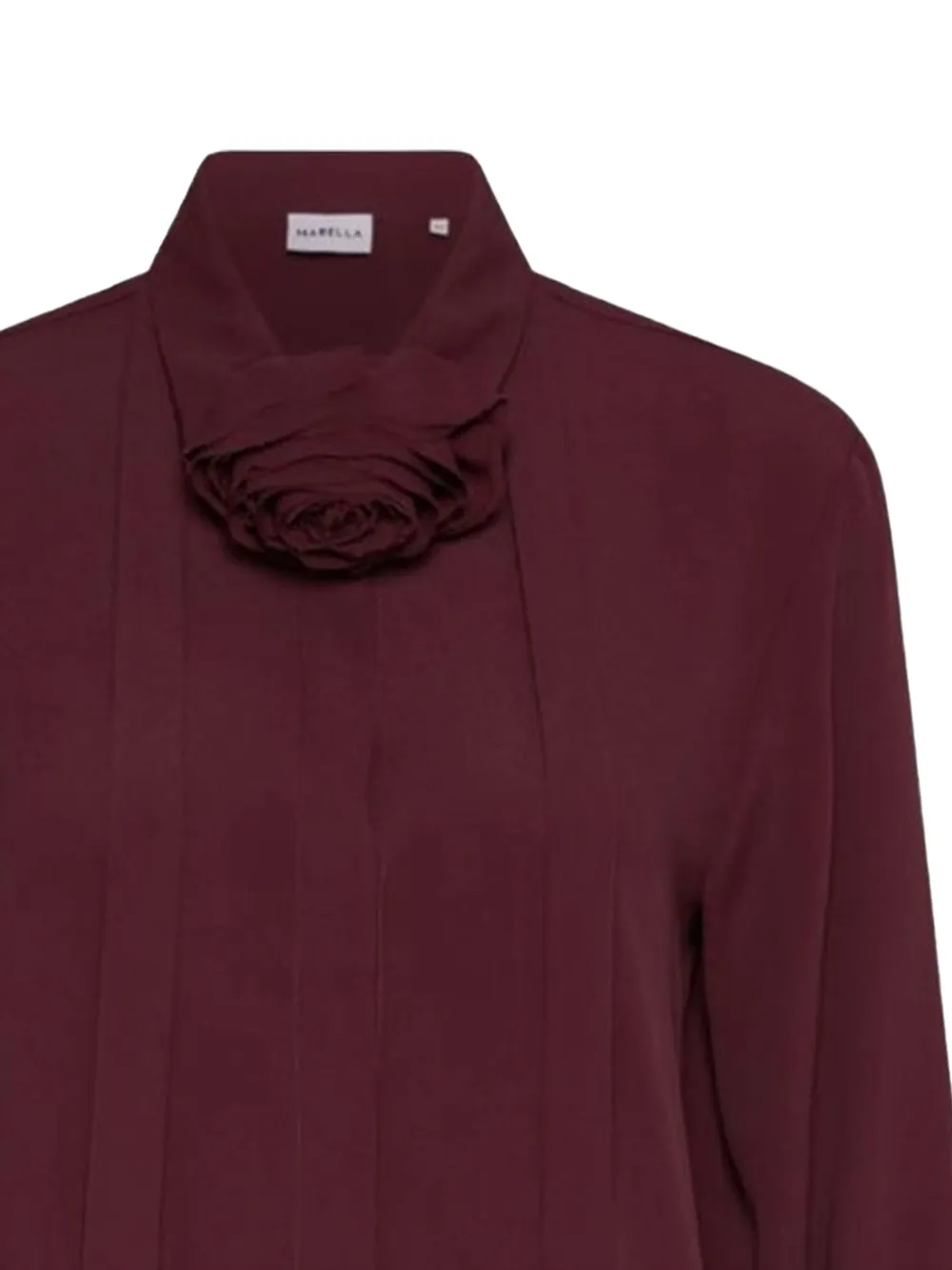 Marella CABIRIA floral-appliqué shirt - Rood