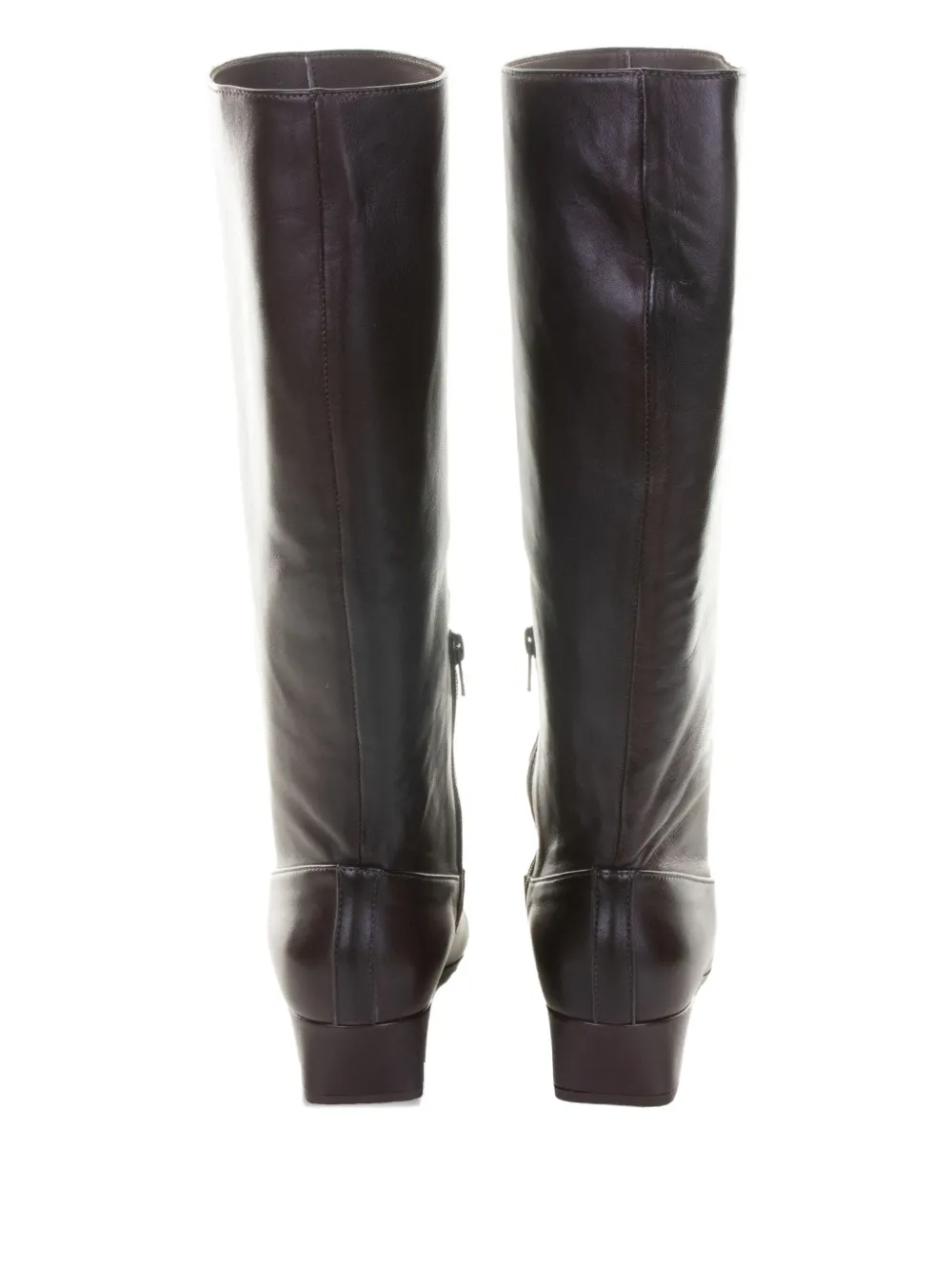 Lorena Paggi Square-toe Leather Boots In Brown
