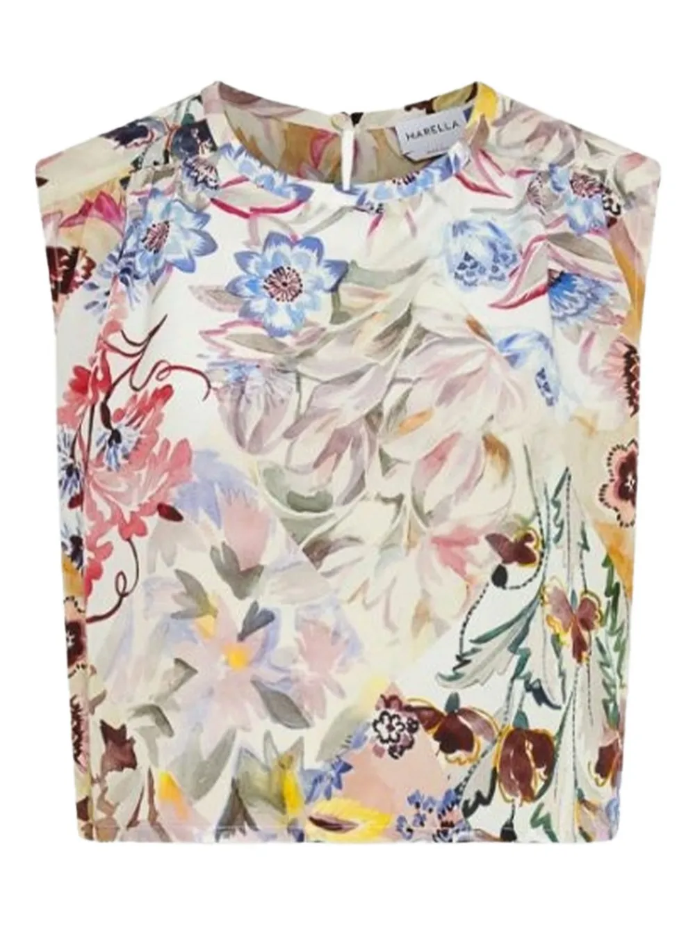 Marella Floral-pattern Silk Top In Pink