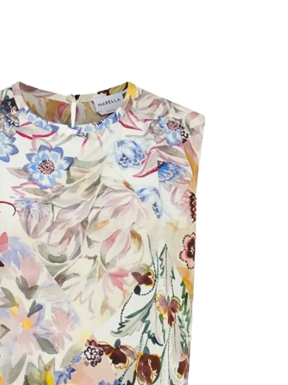 Marella Floral-pattern Silk Top In Pink