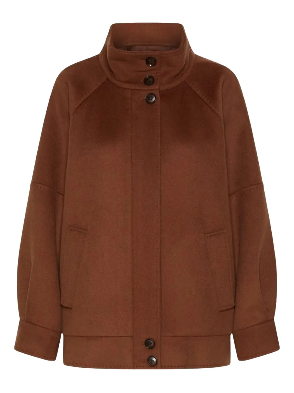 Marella RINALDA buttoned funnel-neck jacket | Brown | Image 1