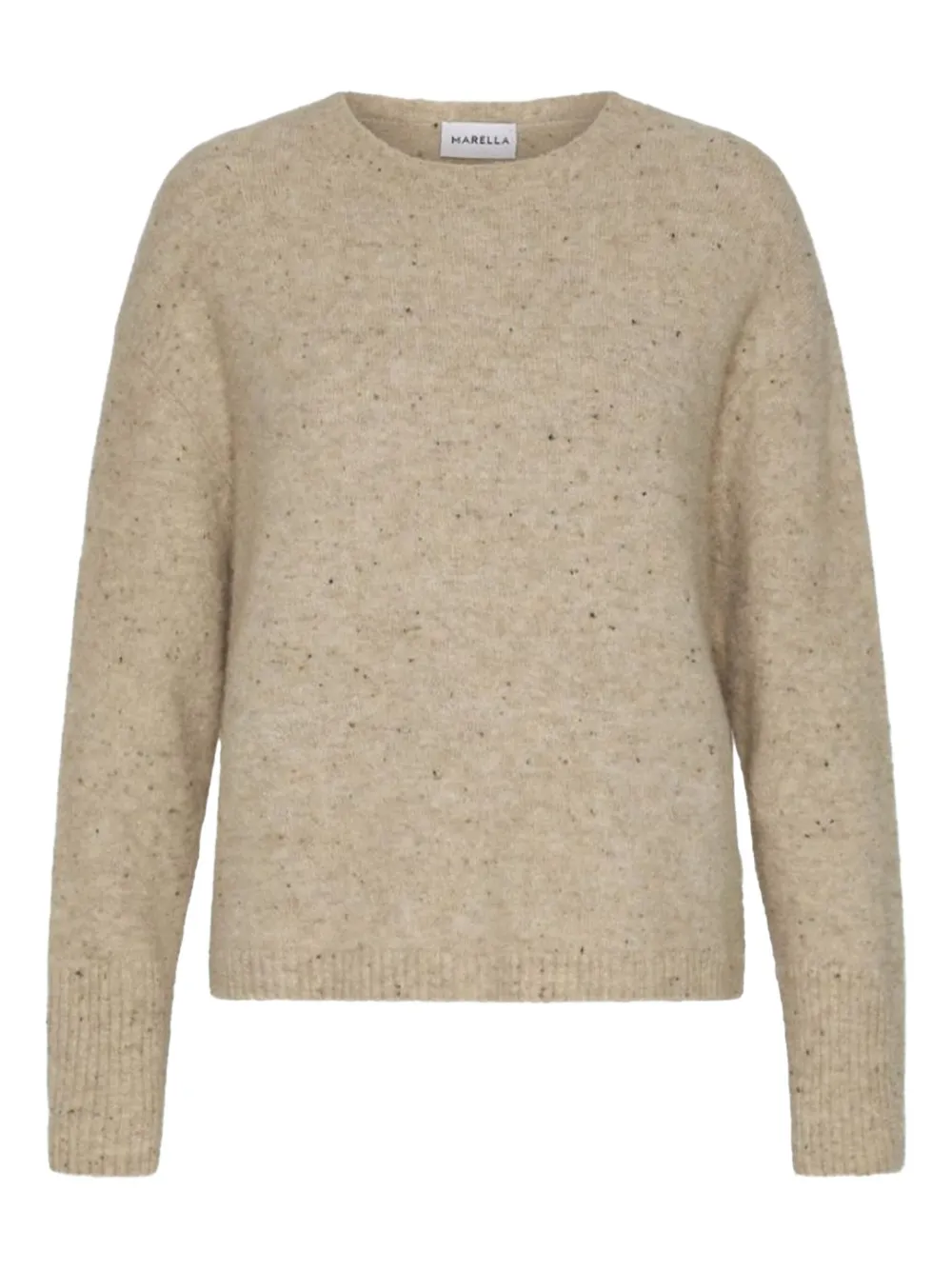 Marella Albina Speckled Crew-neck Sweater In Neutral