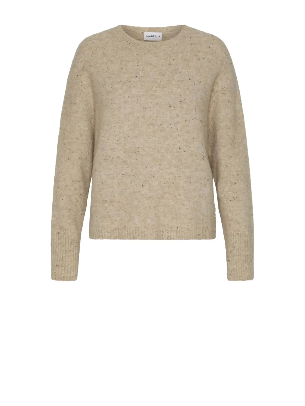 Marella Albina Speckled Crew-neck Sweater In Neutral