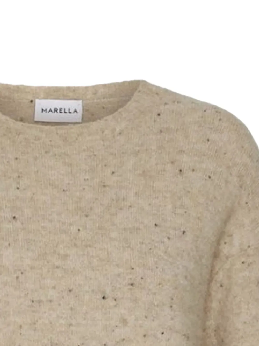 Marella Trui met ronde hals en spikkels Beige