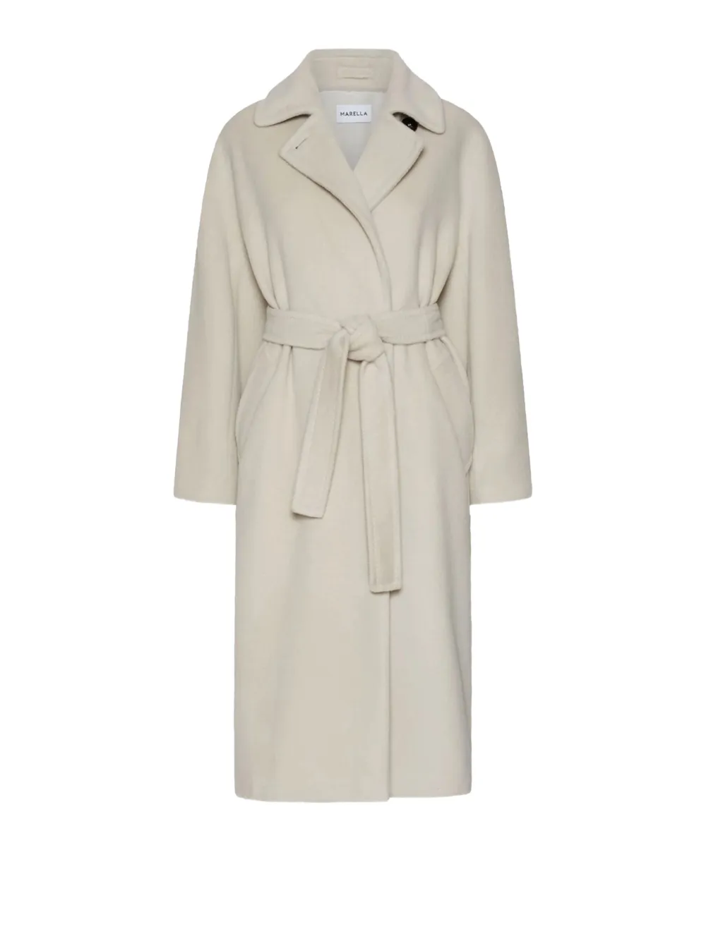Marella Double-breasted Beaver Cloth Coat In Neutral
