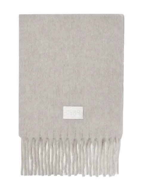 Marella logo-patch fringed scarf