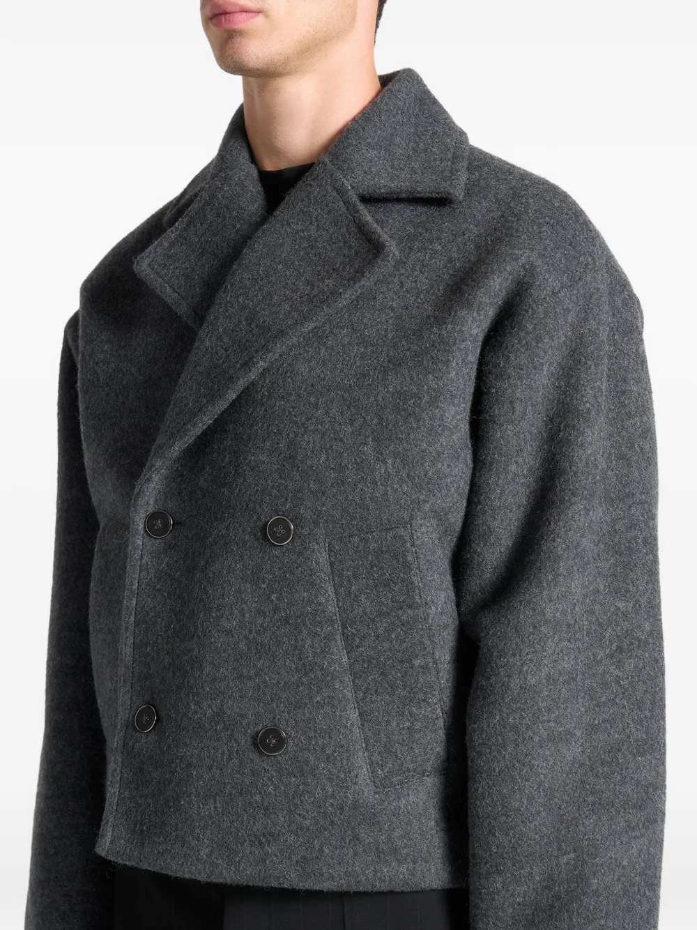 Manière De Voir Mika double-breasted peacoat Grijs