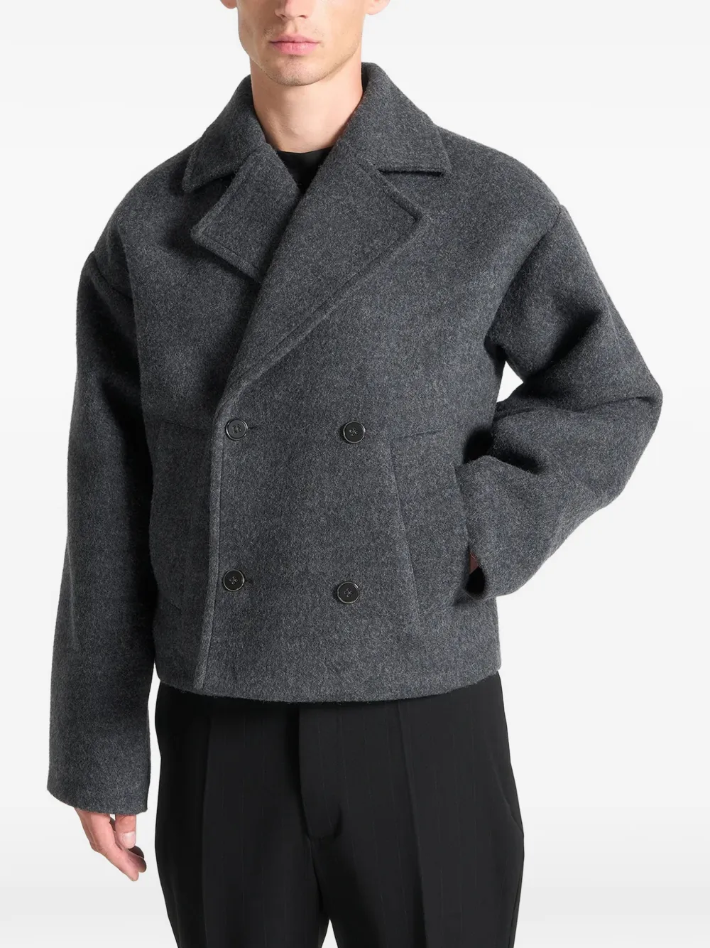 Manière De Voir Mika double-breasted peacoat Grijs