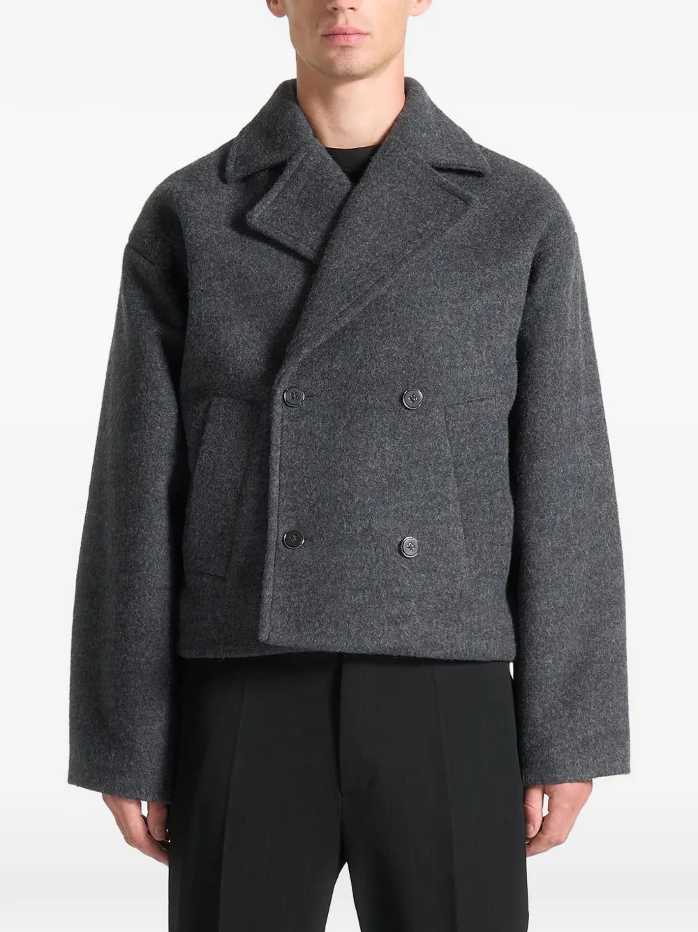 Manière De Voir Mika double-breasted peacoat | Grey | Image 1